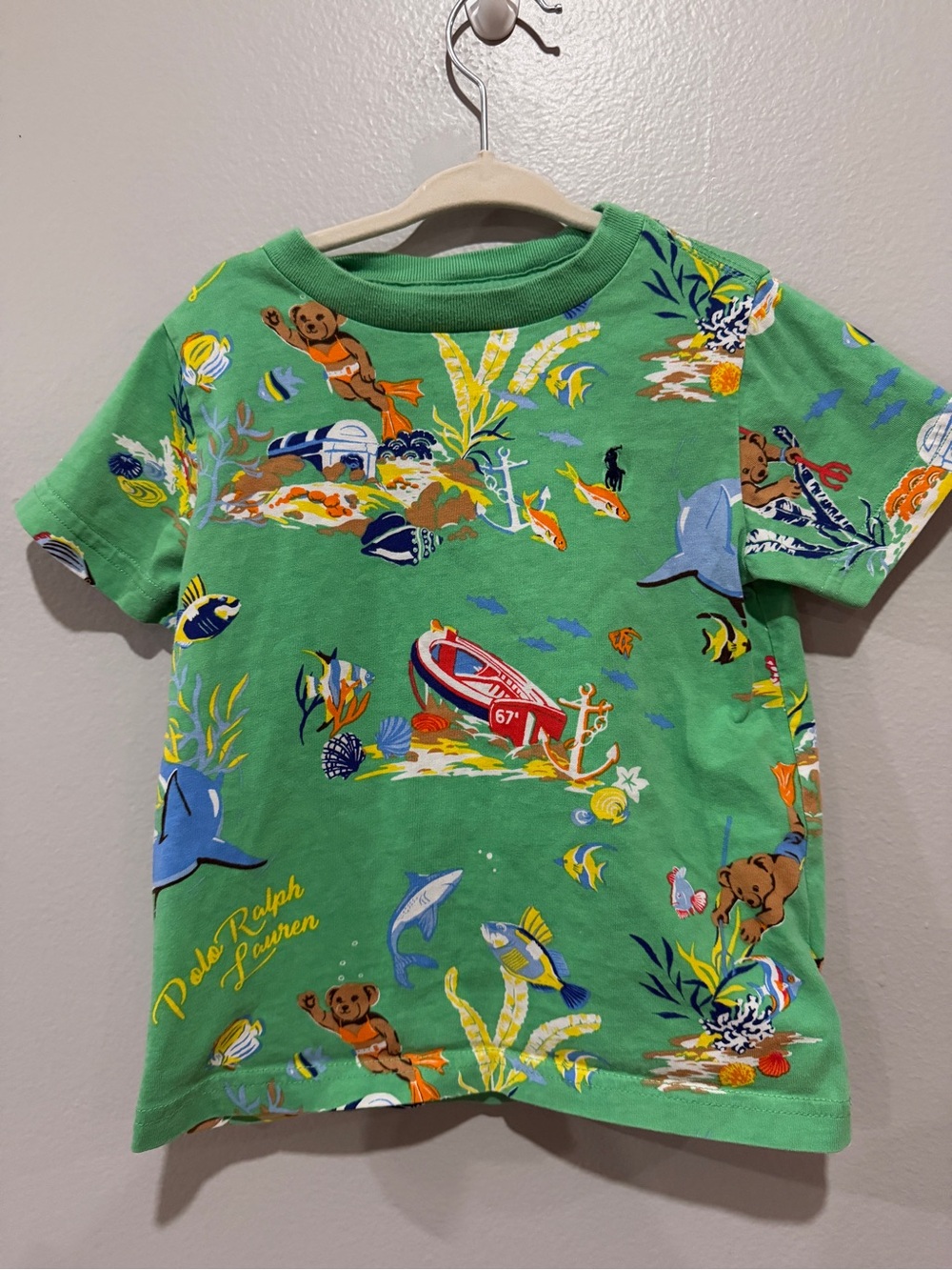 Polo by Ralph Lauren Green Ocean-Print Tee size 2T